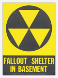 Fallout Shelter in Basement Sign
