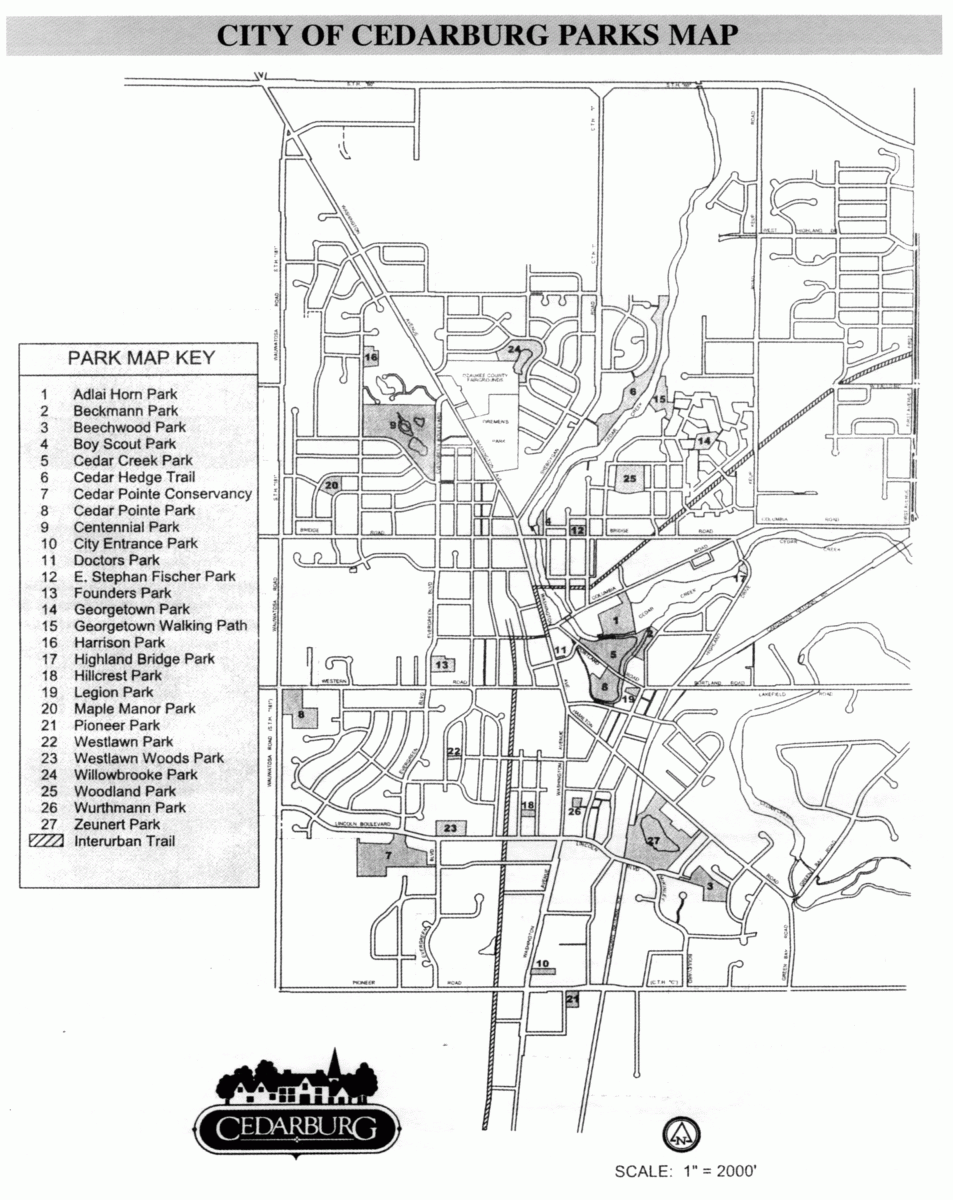 City of Cedarburg Parks Map