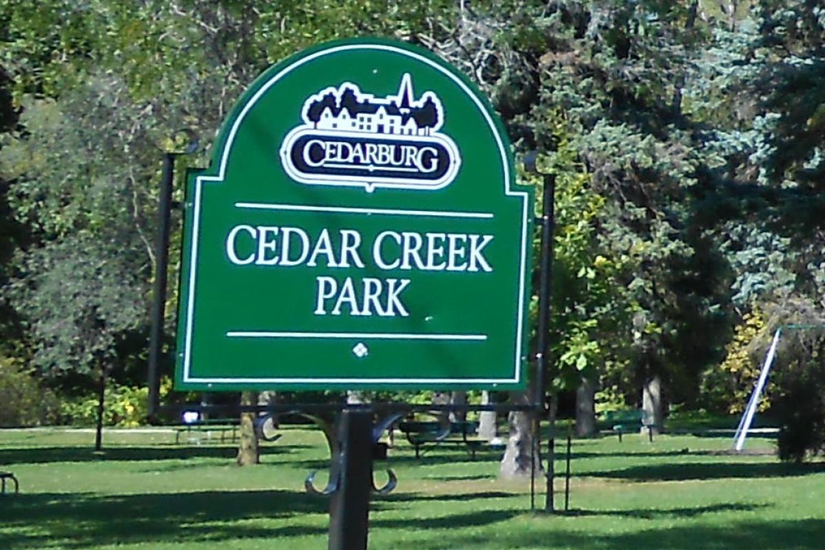 Cedar Creek Park Entrance Sign